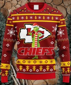 NFL Fans Kansas City Chiefs Funny Grinch Christmas Ugly Sweater For Men Women