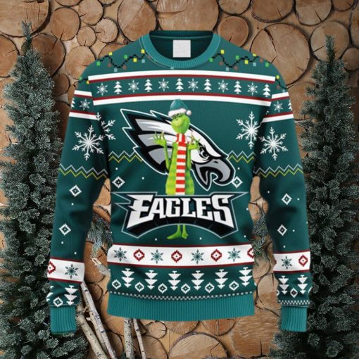 NFL Fans Philadelphia Eagles Funny Grinch Christmas Ugly Sweater For Men Women