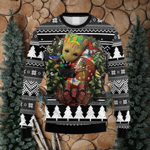 NFL Fans San Diego Chargers Groot Hug Christmas Ugly Sweater For Men Women