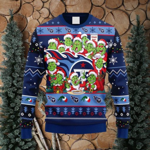 NFL Fans Tennessee Titans 12 Grinch Xmas Day Christmas Ugly Sweater For Men Women