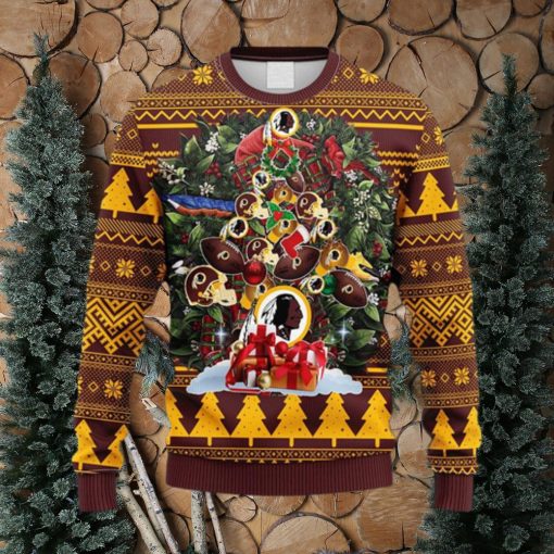 NFL Fans Washington Redskins Tree Ugly Christmas Fleece Sweater For Men Women