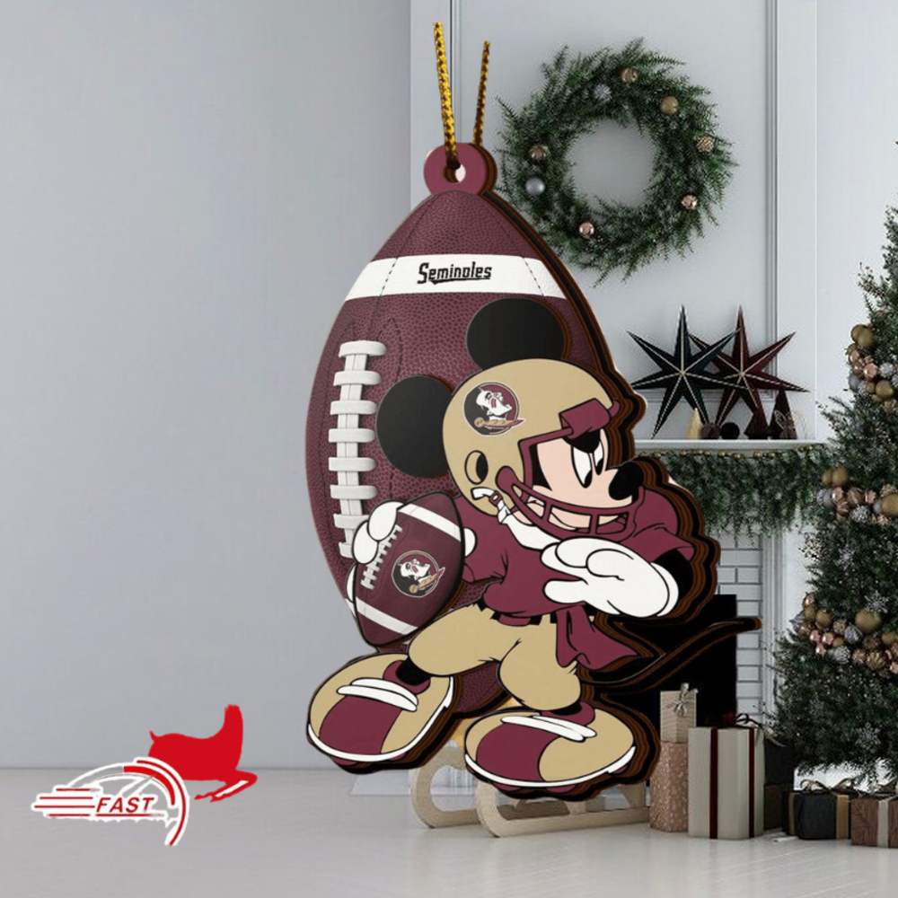 NFL Florida State Seminoles Mickey Mouse Christmas Ornament 2023 Christmas Tree Decorations