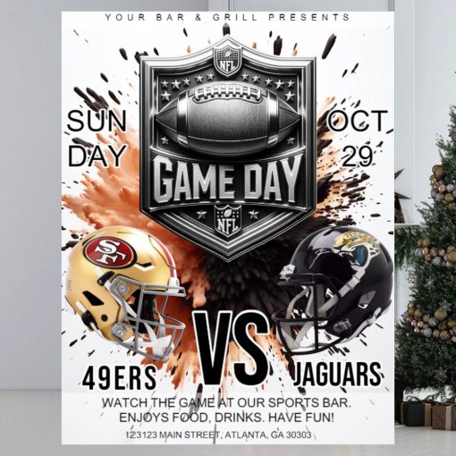 NFL GAME DAY FLYER 49ers vs jaguars Poster