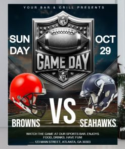 NFL GAME DAY FLYER browns vs seahawks Poster