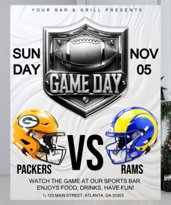 NFL GAME DAY FLYER rams vs packers Made with Poster