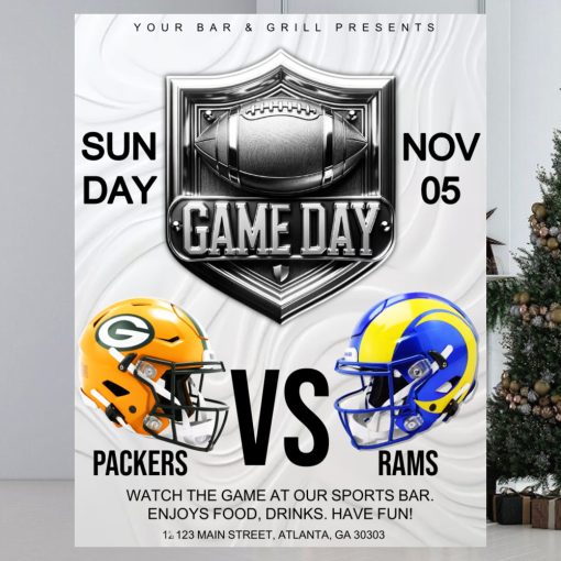 NFL GAME DAY FLYER rams vs packers   Made with Poster