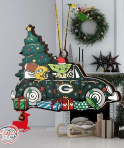 NFL Green Bay Packers And Baby Yoda Christmas Ornament 2023 Christmas Tree Decorations