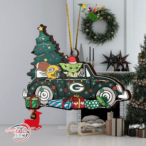 NFL Green Bay Packers And Baby Yoda Christmas Ornament 2023 Christmas Tree Decorations