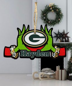NFL Green Bay Packers Grinch Christmas Ornament Personalized Your Name 2023 Christmas Tree Decorations