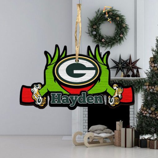 NFL Green Bay Packers Grinch Christmas Ornament Personalized Your Name 2023 Christmas Tree Decorations