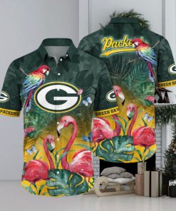 NFL Green Bay Packers Hawaii Shirt Flamingo And Flower Aloha Shirt