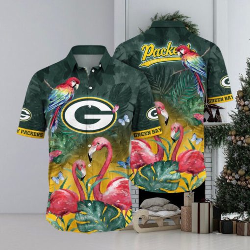 NFL Green Bay Packers Hawaii Shirt Flamingo And Flower Aloha Shirt