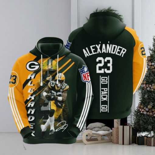 NFL Green Bay Packers Jaire Alexander Dark Green Gold Pullover Hoodie