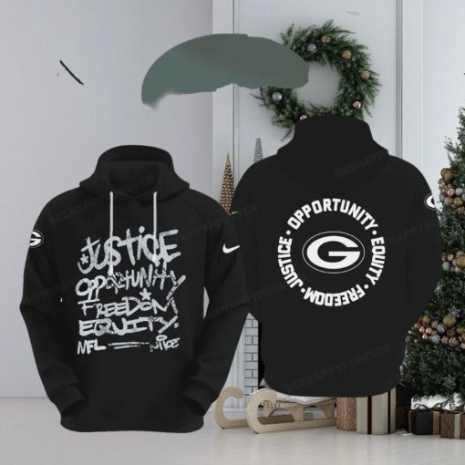 NFL Green Bay Packers Justice Opportunity Equity Freedom Hoodie