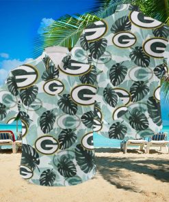 NFL Green Bay Packers Logo Leaf 3D Hawaiian Shirt For Fans Gift Summer