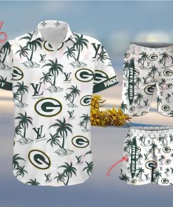 NFL Green Bay Packers Louis Vuitton Logo Pattern Hawaiian Shirt & Shorts