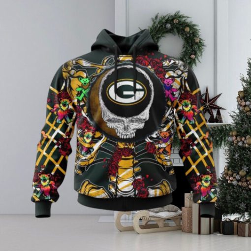 NFL Green Bay Packers Mix Grateful Dead, Personalized Name & Number Specialized Concepts Kits 3D Hoodie