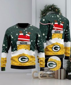 NFL Green Bay Packers Santa Down The Chimney Ugly Christmas Sweater 3D Printed Men And Women Holiday Gift