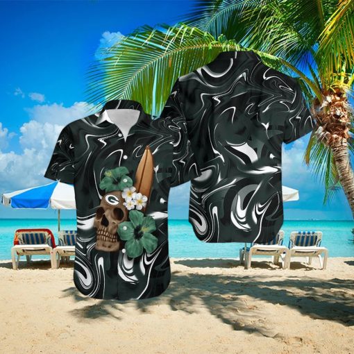 NFL Green Bay Packers Skull Halloween Embrace Game Day Island Hawaiian Shirt