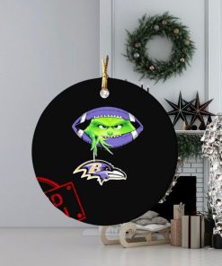 NFL Grinch Hold Baltimore Ravens Football Ornament Custom Name