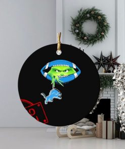 NFL Grinch Hold Detroit Lions Football Ornament Custom Name