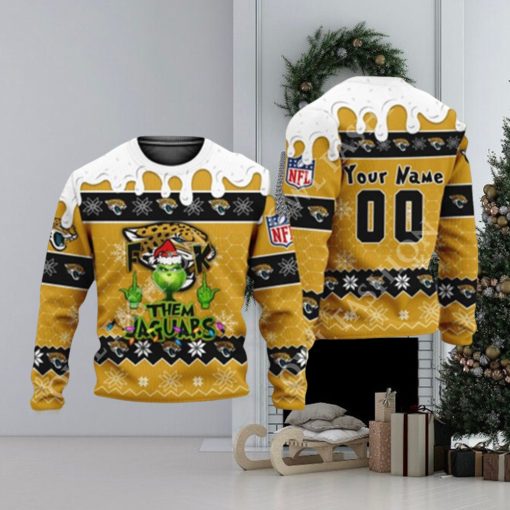 NFL Grinch Jacksonville Jaguars Personalized Limited Christmas Sweater Jumper