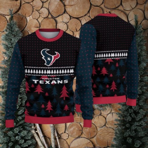 NFL Houston Texans Christmas Pattern V3 Sport Christmas Ugly Sweater 3D