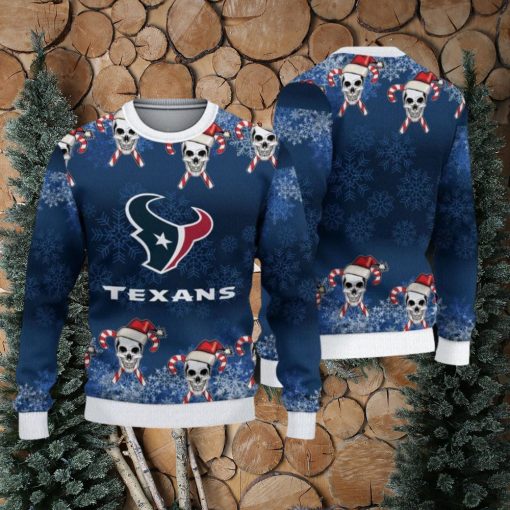 NFL Houston Texans Christmas Skull Sport Christmas Ugly Sweater 3D