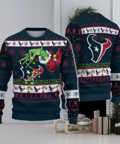 NFL Houston Texans Grinch Hand Logo Christmas Ugly Sweater