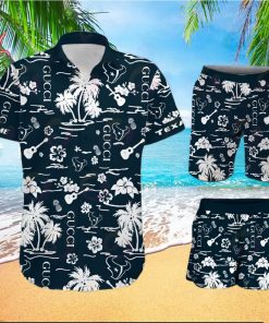 NFL Houston Texans Gucci Logo Pattern Hawaiian Shirt & Shorts