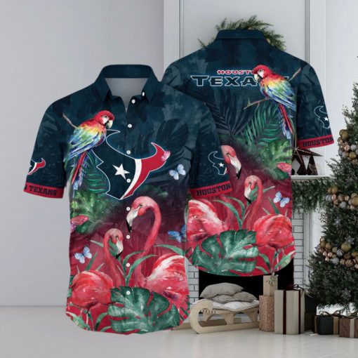 NFL Houston Texans Hawaii Shirt Flamingo And Flower Aloha Shirt