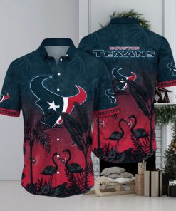 NFL Houston Texans Hawaii Shirt Flamingo And Flower Funny Aloha Shirt