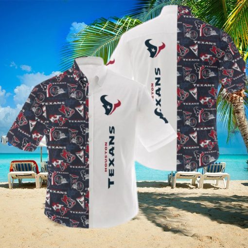 NFL Houston Texans Logo Hot Hawaiian Shirt Gift For Men And Women Color White