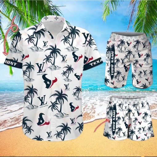 NFL Houston Texans Louis Vuitton Logo Pattern Hawaiian Shirt & Shorts