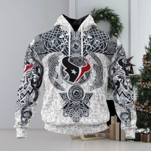 NFL Houston Texans Norse Viking Symbols 3D Hoodie