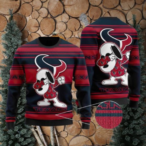 NFL Houston Texans Snoopy Celebrates His Victory Ugly Christmas Sweater