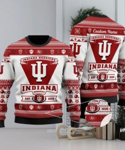 NFL Indiana Hoosiers Football Team Logo Knitting Pattern Ugly Christmas Sweater