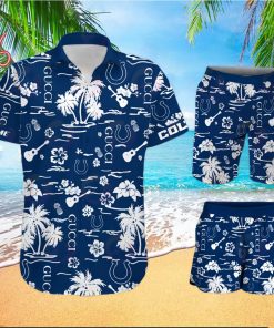NFL Indianapolis Colts Gucci Logo Pattern Hawaiian Shirt & Shorts