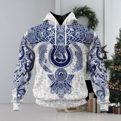 NFL Indianapolis Colts Norse Viking Symbols 3D Hoodie