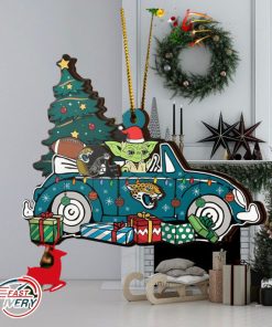 NFL Jacksonville Jaguars And Baby Yoda Christmas Ornament 2023 Christmas Tree Decorations