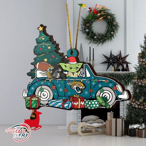 NFL Jacksonville Jaguars And Baby Yoda Christmas Ornament 2023 Christmas Tree Decorations