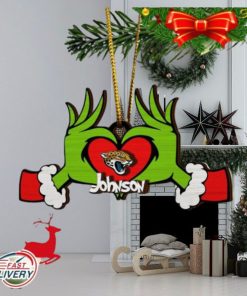 NFL Jacksonville Jaguars And Grinch Xmas Ornament Custom Your Name 2023 Christmas Tree Decorations