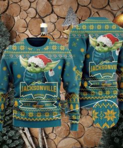 NFL Jacksonville Jaguars Cute Baby Yoda Ugly Christmas Sweater