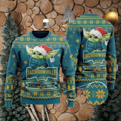 NFL Jacksonville Jaguars Cute Baby Yoda Ugly Christmas Sweater