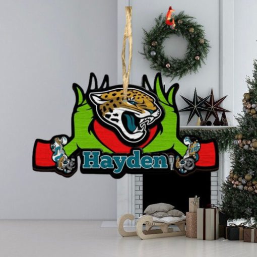 NFL Jacksonville Jaguars Grinch Christmas Ornament Personalized Your Name 2023 Christmas Tree