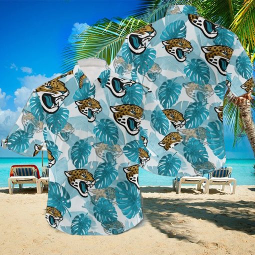 NFL Jacksonville Jaguars Logo Leaf 3D Hawaiian Shirt For Fans Gift Summer