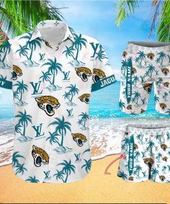 NFL Jacksonville Jaguars Louis Vuitton Logo Pattern Hawaiian Shirt & Shorts