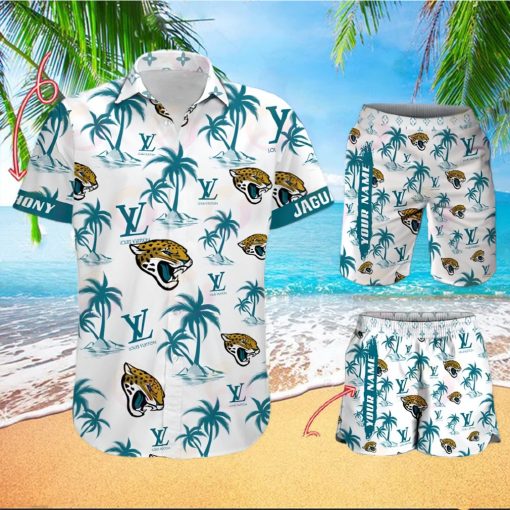 NFL Jacksonville Jaguars Louis Vuitton Logo Pattern Hawaiian Shirt & Shorts