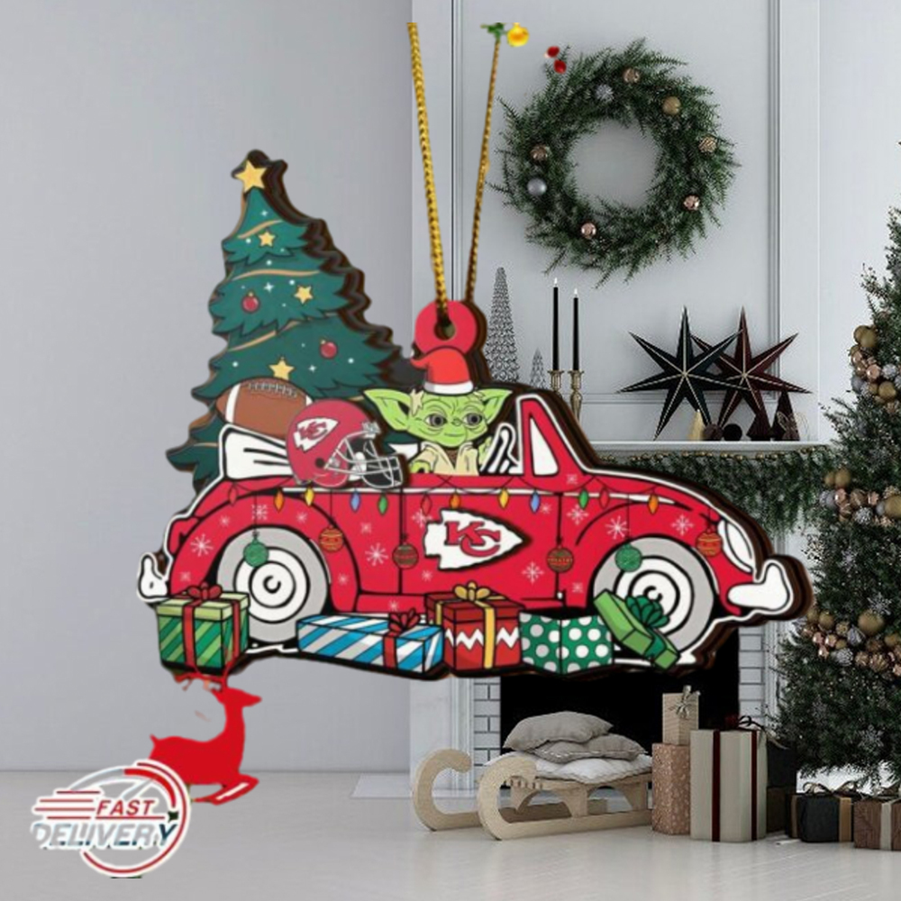 NFL Kansas City Chiefs And Baby Yoda Christmas Ornament 2023 Christmas Tree Decorations