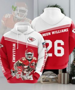 NFL Kansas City Chiefs Damien Williams Red White Pullover Hoodie